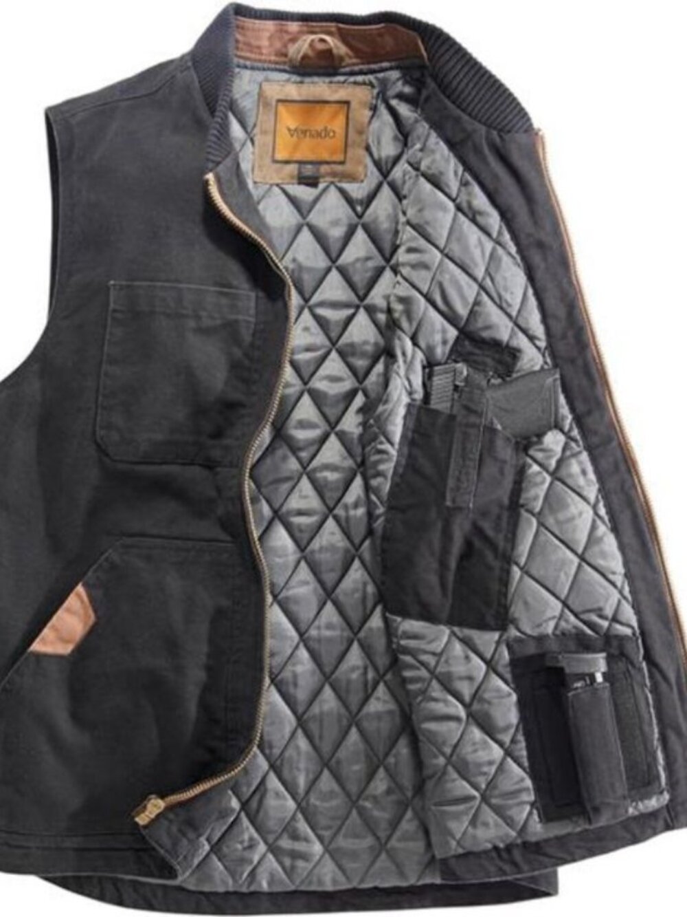 Concealed Carry Canvas Vest - Black | 3XL